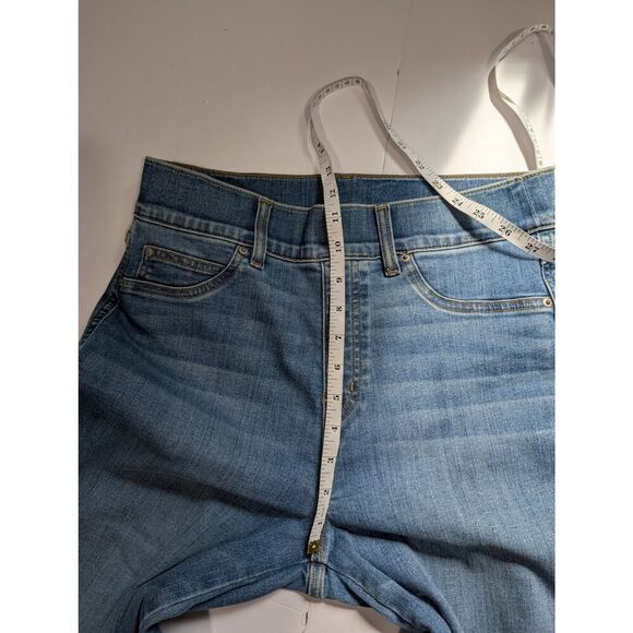 SPANX Jeans Womens Medium Blue Seamed Front Wide Leg 20407 - Picture 8 of 9